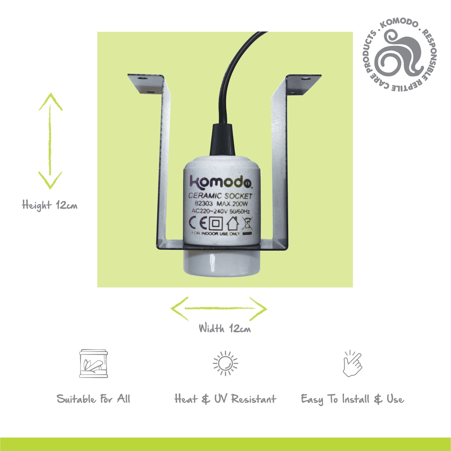 Ceramic ES Lamp Fixture and Mounting Bracket